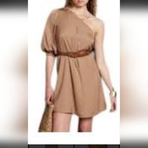 Banana Republic One-Shoulder Tan Dress